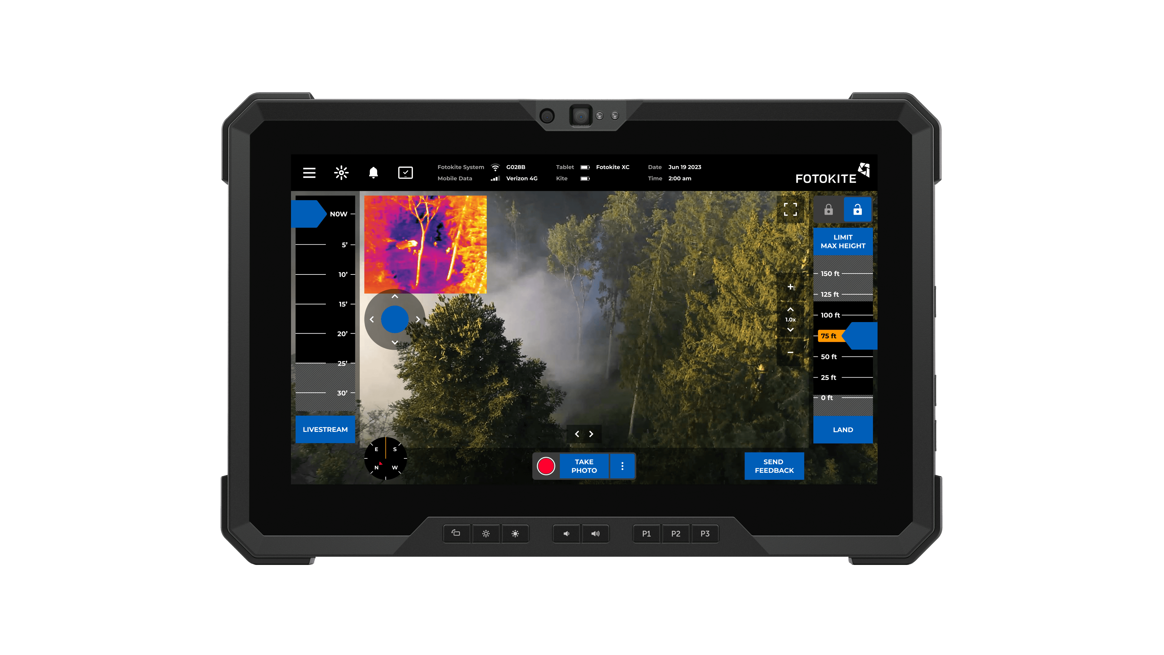 Fotokite Live Video Feed Tablet